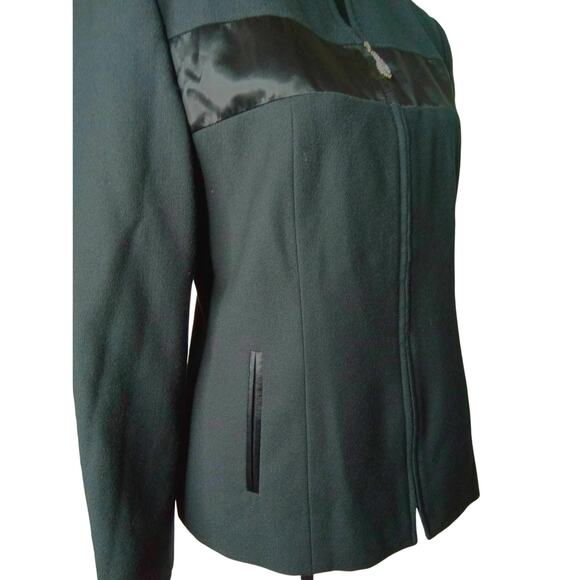 Oleg Cassini Classic Lined Zip Front Casual/Dress Black Jacket - 6 - Picture 6 of 11